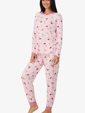 Cuddl Duds Pink Cardinal Christmas Pajama Set S NWT